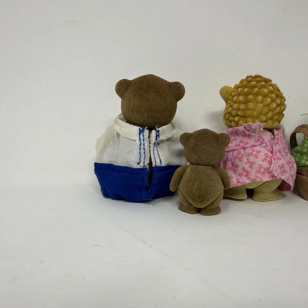 Lil Woodzeez Family Dolls Animal Figures - Bear Owl Bunny Hedgehog Lot Of 7